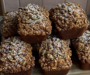 pile of mini coffee cake loaves